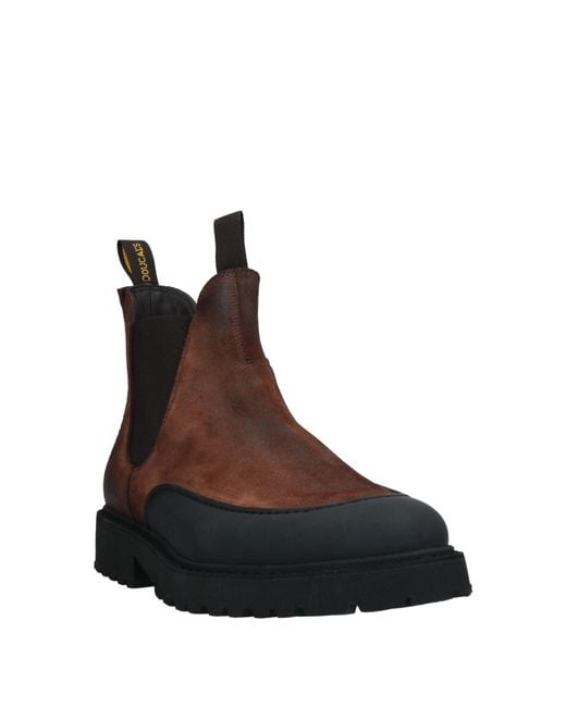 Doucal's Brown Ankle Boots Leather, Rubber for men