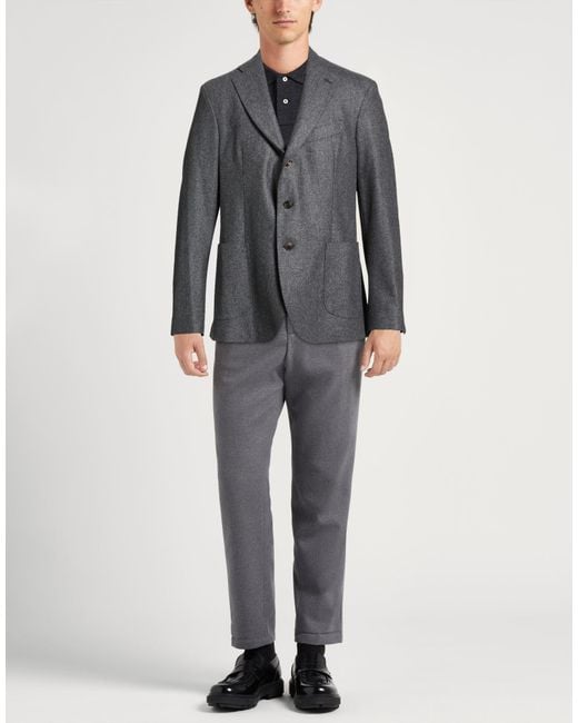 Drumohr Gray Lead Blazer Virgin Wool for men
