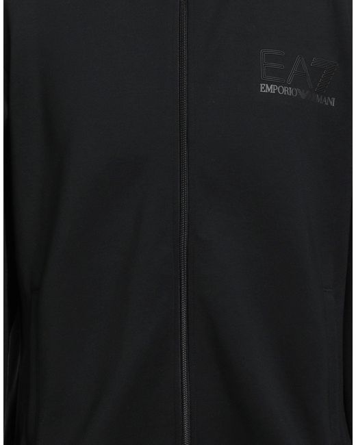 EA7 Black Sweatshirt Polyester, Viscose, Elastane for men