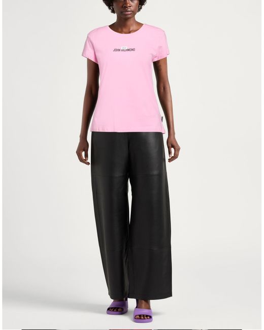 John Richmond Pink T-Shirt Cotton, Elastane
