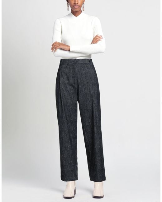 Shirtaporter Blue Pants Cotton, Wool, Polyamide, Polyester