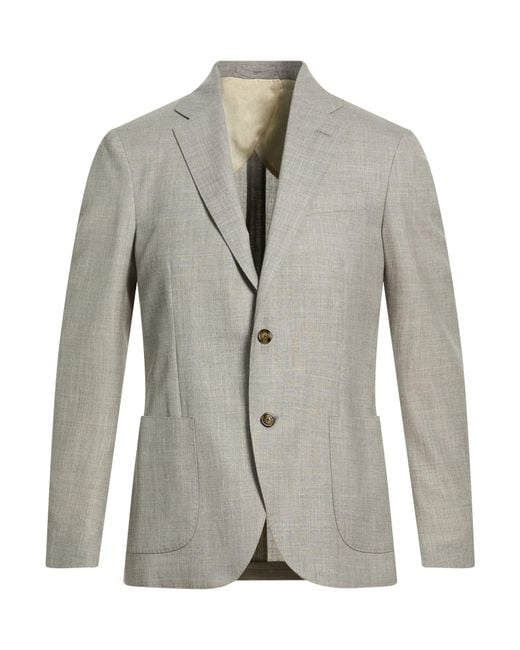 Lardini Gray Light Blazer Wool, Silk, Linen for men