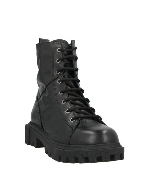CafeNoir Black Ankle Boots Leather