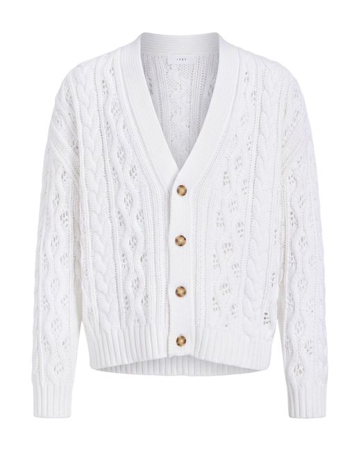 1989 STUDIO White Cardigan Cotton, Polyamide for men