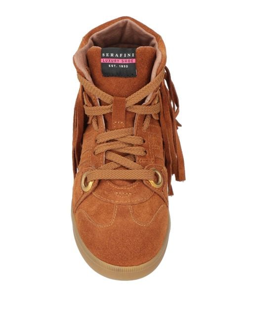 Serafini Brown Tan Sneakers Leather