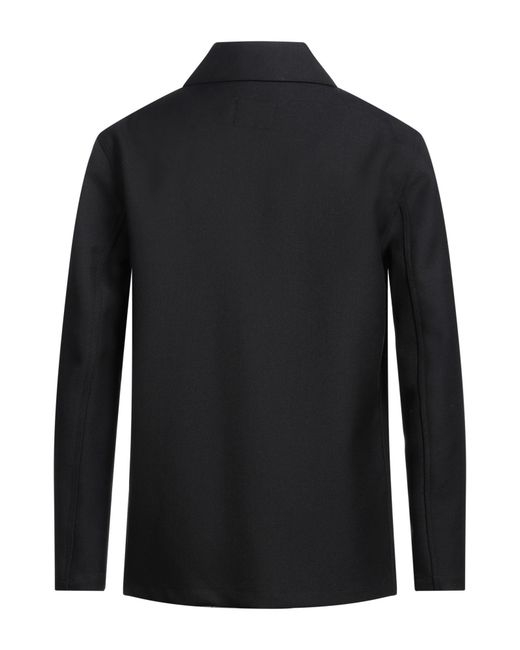 Sandro Black Jacket Polyester, Virgin Wool for men
