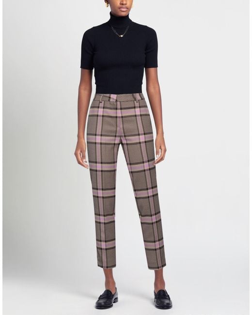 SIMONA CORSELLINI Gray Pants Polyester, Viscose, Elastane