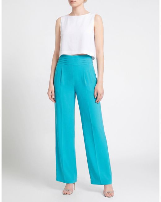 MVP WARDROBE Blue Pants Acetate, Silk