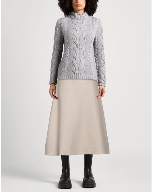 Theory Natural Midi Skirt Linen