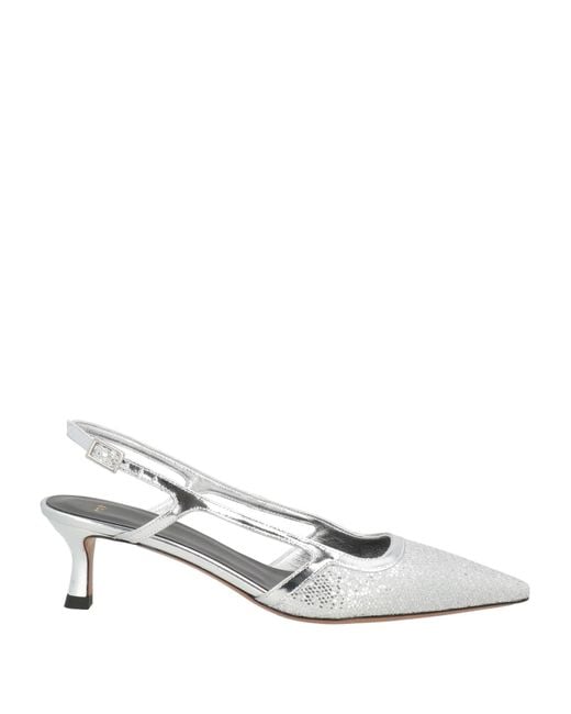 Maje White Pumps Leather, Textile Fibers