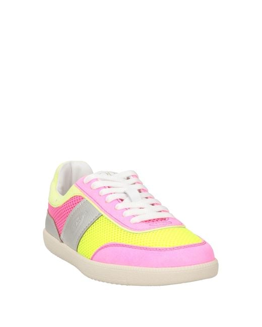 Tod's Yellow Sneakers Leather, Textile Fibers