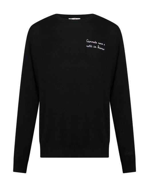 Mc2 Saint Barth Black Après-Ski Collection Sweater Wool, Viscose, Polyamide, Cashmere for men