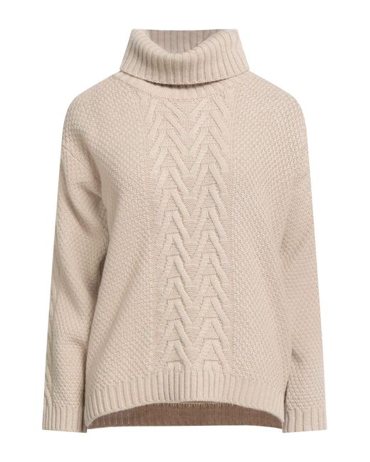 Panicale Natural Turtleneck Wool, Viscose, Silk, Cashmere, Metallic Fiber