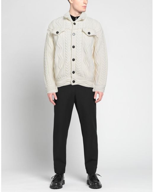 ATOMOFACTORY White Cardigan Acrylic, Wool, Alpaca Wool, Polyamide, Elastane for men