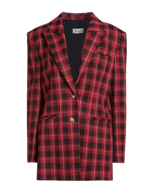 ViCOLO Red Blazer Polyester, Viscose, Elastane
