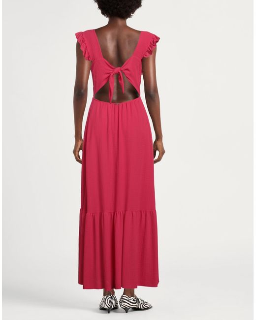 Liu Jo Red Maxi Dress Polyester, Elastane