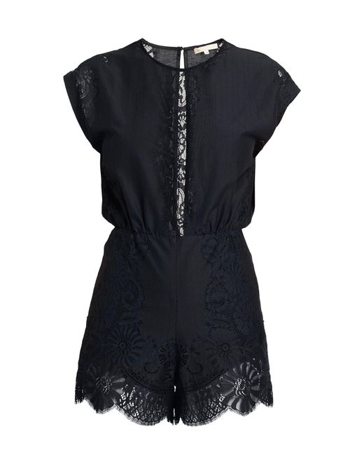 Maje Black Playsuit Viscose, Elastane
