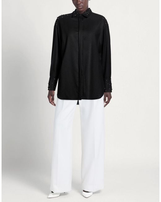 AVOLIO Milano Black Shirt Virgin Wool