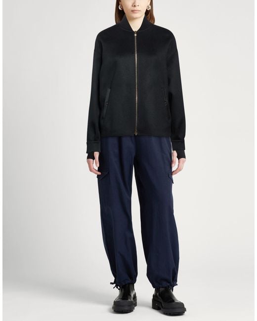 Agnona Black Jacket Cashmere, Ovine Leather, Metal