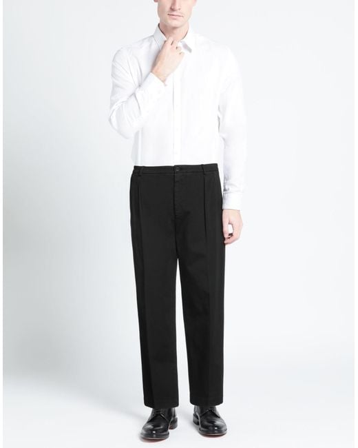 Cellar Door Black Pants Cotton, Elastane for men