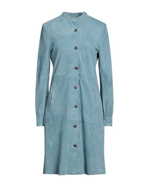 D'Amico Blue Overcoat & Trench Coat