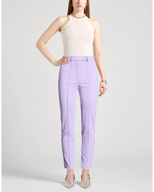 Manila Grace Purple Pants Viscose, Polyamide, Elastane