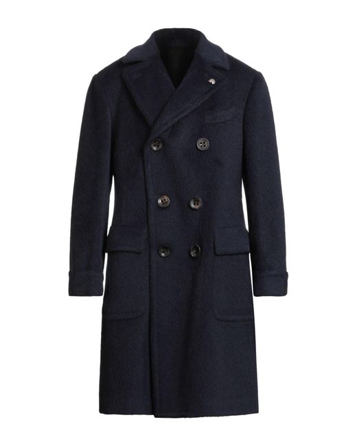 Gabriele Pasini Blue Midnight Coat Wool, Mohair Wool for men