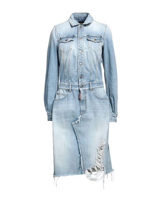 DSquared² Blue Midi Dress Cotton