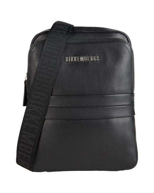 Bikkembergs Black Cross-Body Bag Cow Leather for men