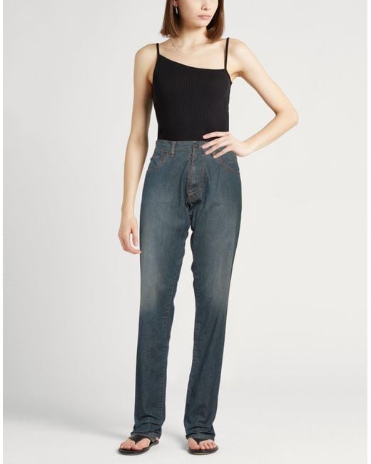 Maison Margiela Blue Straight-Leg Faded Denim Jeans