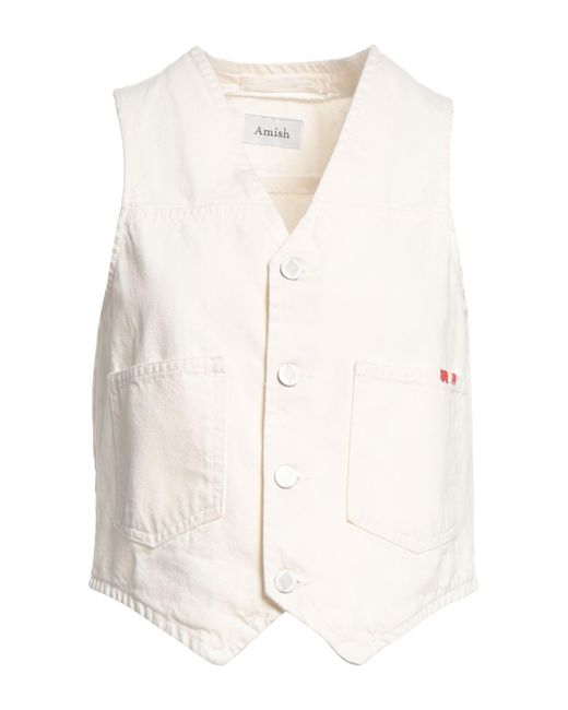 Amish Supplies White Ivory Tailored Vest Cotton