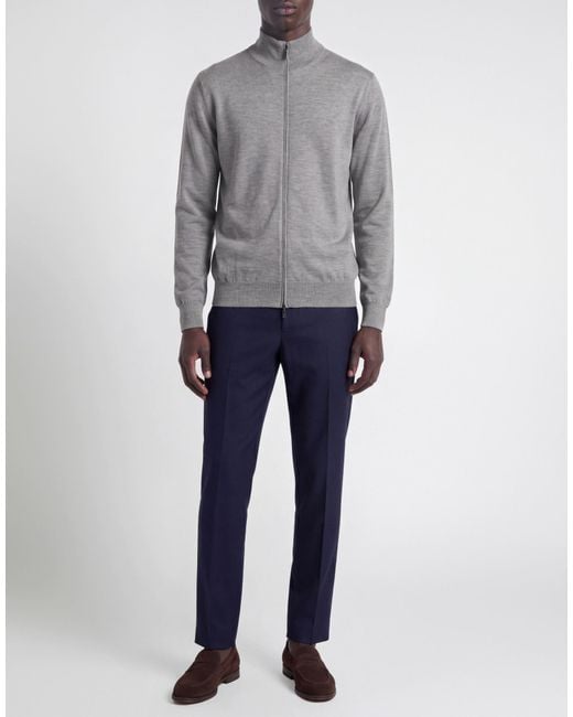 Cruciani Gray Cardigan Cashmere, Silk for men