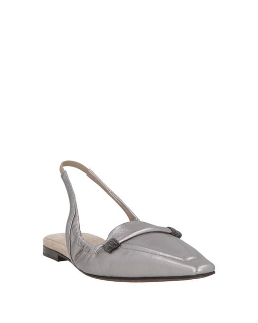 Brunello Cucinelli White Ballet Flats