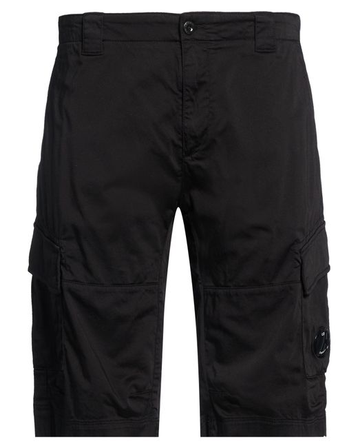 C P Company Black Shorts & Bermuda Shorts Cotton, Elastane for men