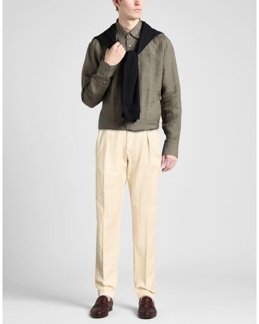 Boglioli Natural Pants Cotton, Linen for men