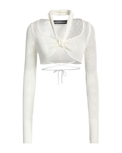 ANDREADAMO White Ivory Top Viscose, Polyester, Polyamide, Elastane