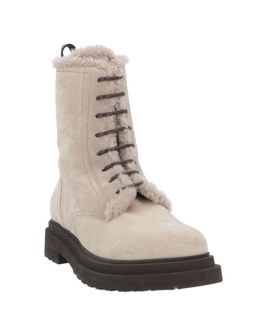 Brunello Cucinelli Natural Light Ankle Boots Leather