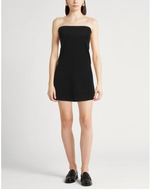 Alysi Black Mini Dress Viscose, Polyester, Wool, Elastane