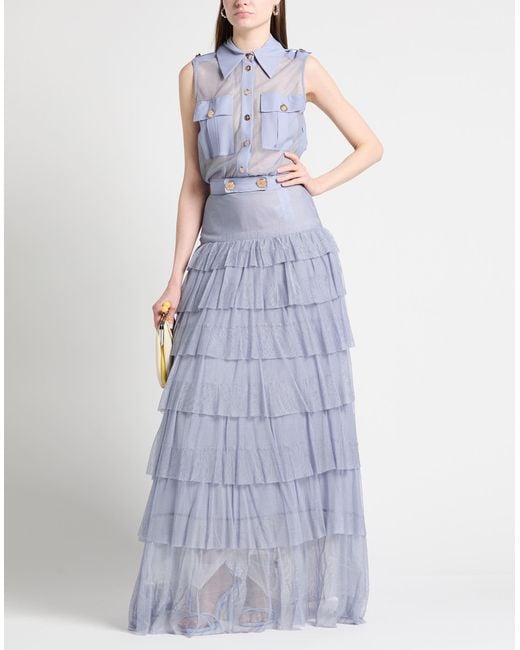 Elisabetta Franchi Blue Maxi Dress