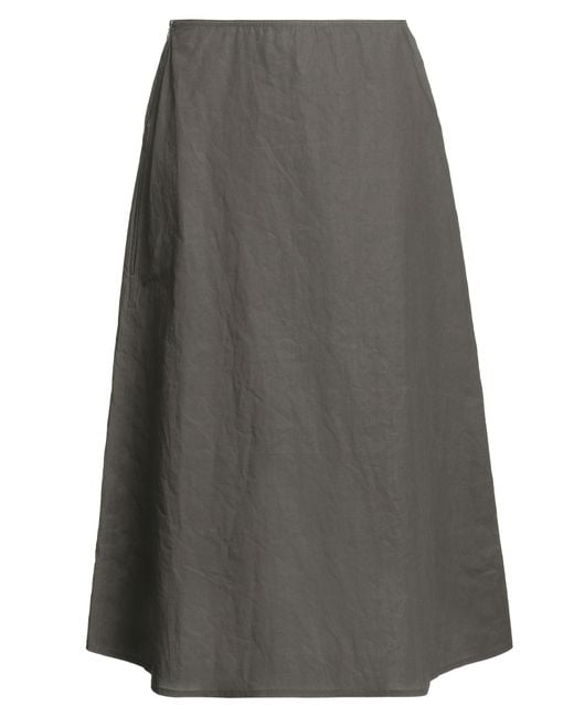 Sofie D'Hoore Gray Dark Midi Skirt Cotton