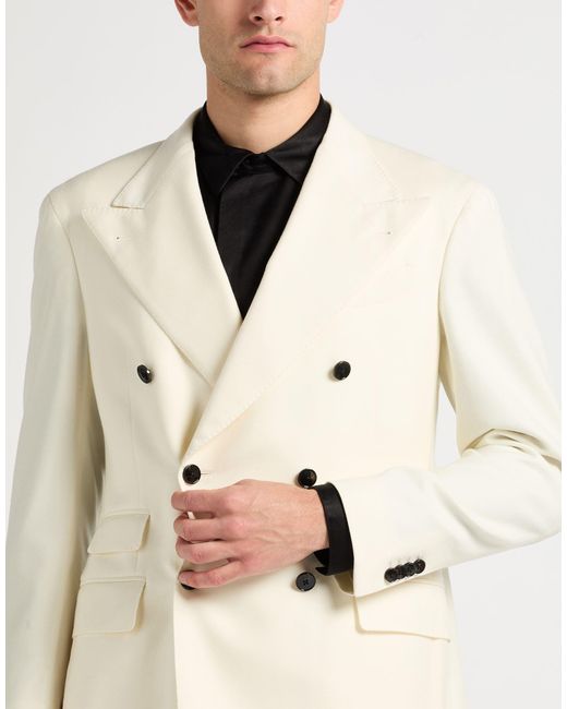 Gabriele Pasini White Suit Virgin Wool, Elastane for men