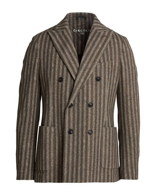 Circolo 1901 Brown Blazer Cotton, Elastane for men
