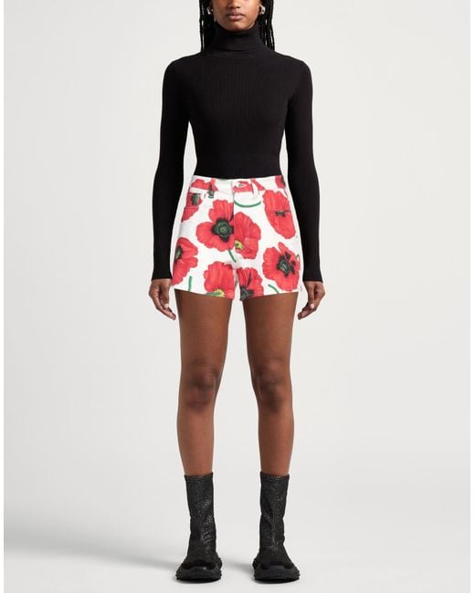 KENZO Red Denim Shorts Cotton, Polyamide
