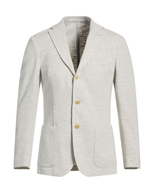 Eleventy White Blazer Cotton, Polyester, Goat Skin for men