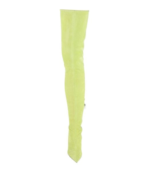 Sergio Rossi Yellow Lime Boot Leather