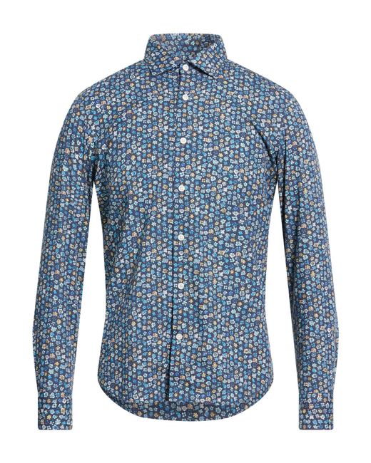 Ghirardelli Blue Shirt Cotton for men