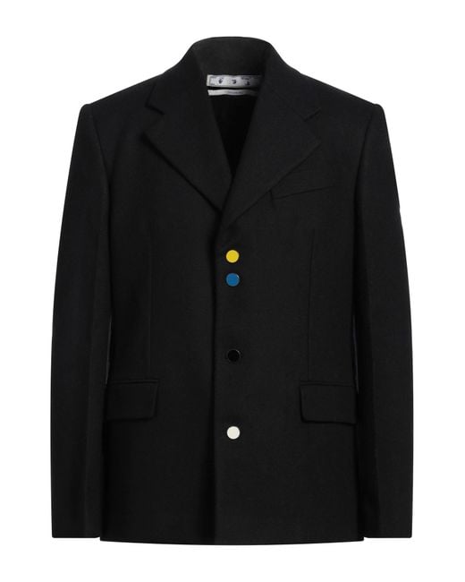 Off-White c/o Virgil Abloh Men's Black Blazer Virgin Wool, Polyamide