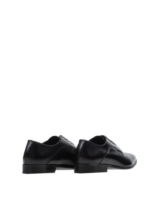 Dolce & Gabbana Black Lace-Up Shoes Soft Leather for men