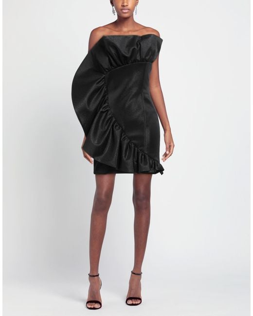 SIMONA CORSELLINI Black Mini Dress Polyester, Elastane