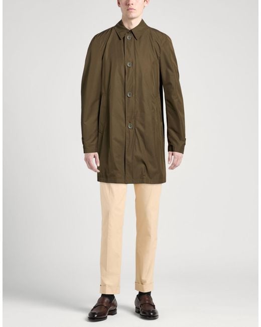 Herno Green Overcoat & Trench Coat Polyester for men